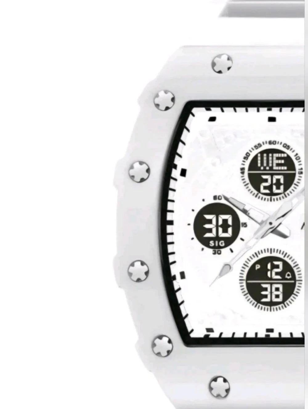 Activa X Invicta Digital Essentials Men's Watch - 42.8mm, White (ACW2605-005)